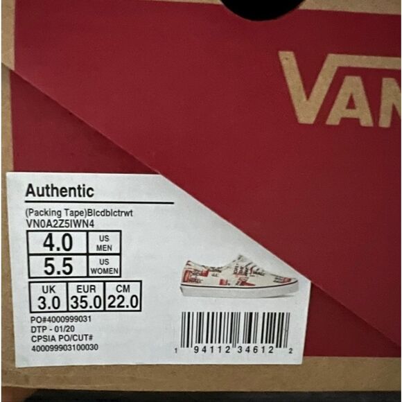 Vans Off The Wall Packing Tape Sneakers Sz 5.5 - Picture 5 of 5
